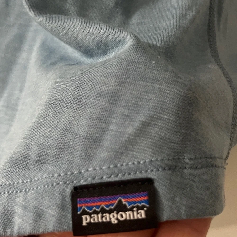 Patagonia Women's Light Blue Short Sleeve Tee - Picture 3 of 5